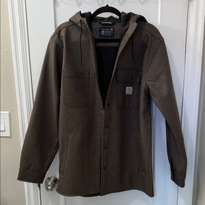 Carhartt Hooded Work Jacket Canvas Green Heavyweight Men’s Medium